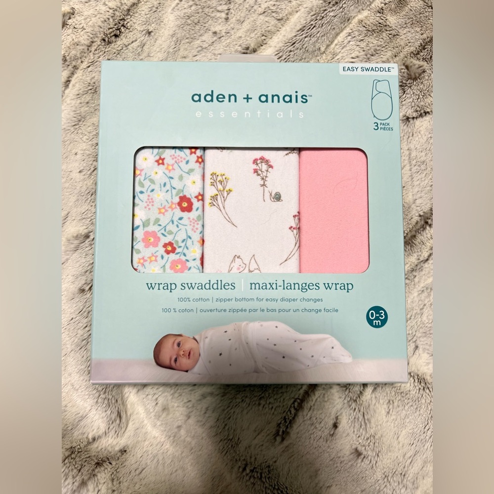 New in box Aden+Anais Wrap Swaddles